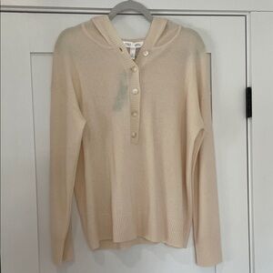 NWT AQUA Cashmere x Venus Williams Hooded Henley Cashmere Sweater - Size M